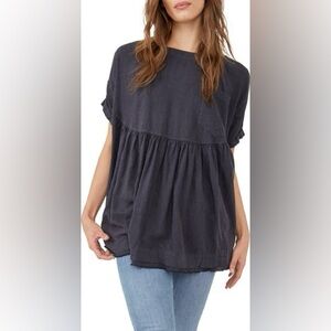 Free People We the Free Bright Moon City Top Black, Large, EUC
